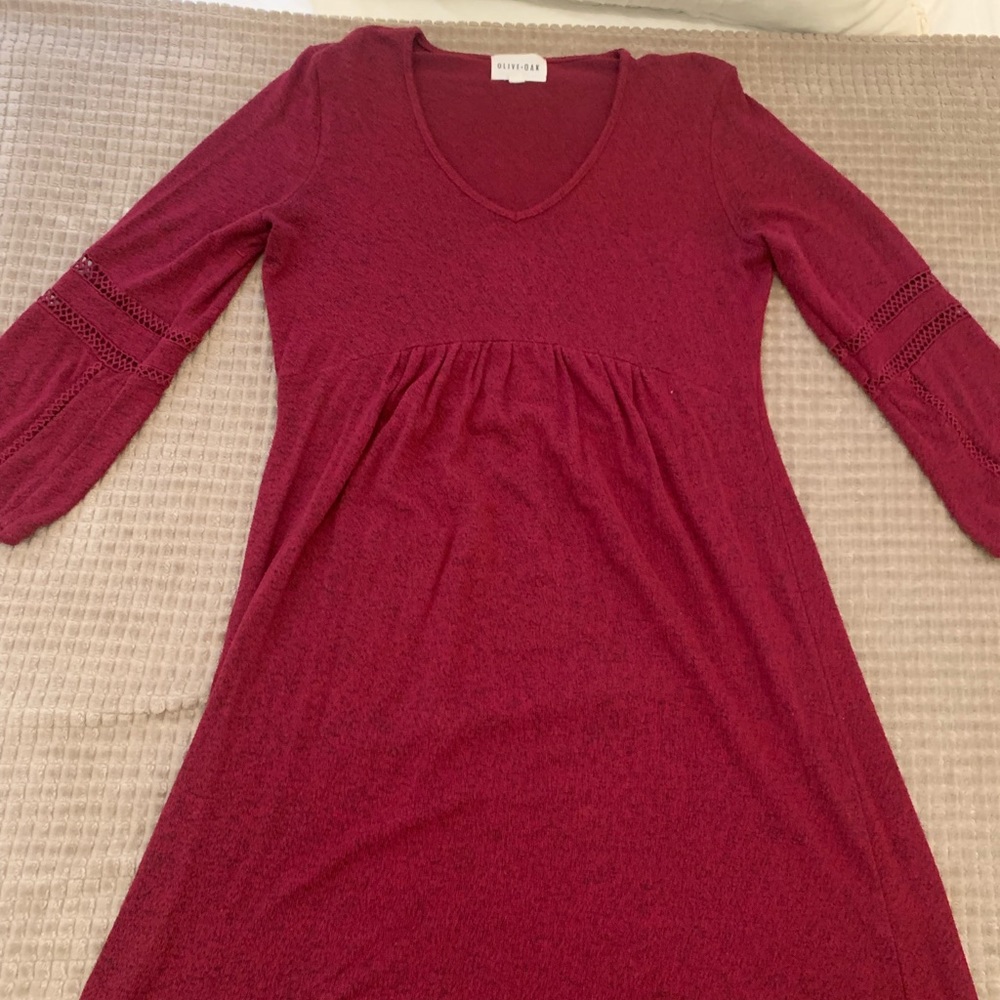 Burgundy sweater dress